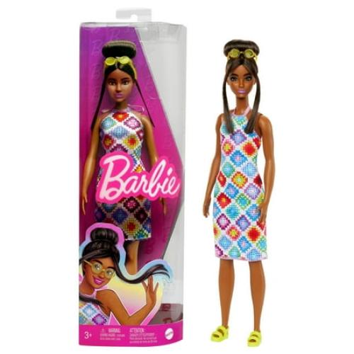 Barbie Fashionistas Doll #210 with Bun and Crochet Halter Dress