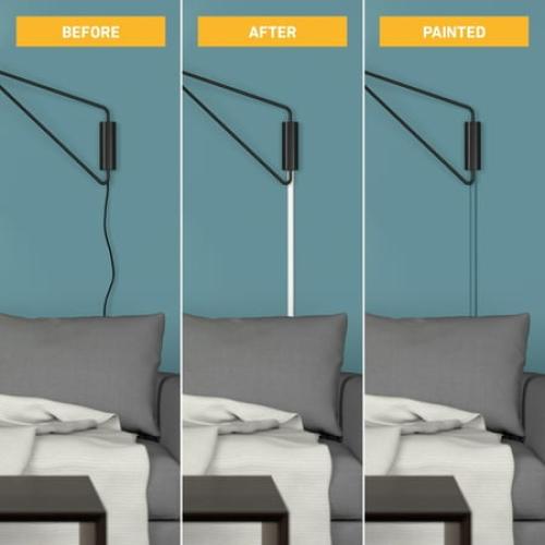 D-Line Wood-Effect Half Round Cord Cover, 2x1in, 39in Length, 2-Pack