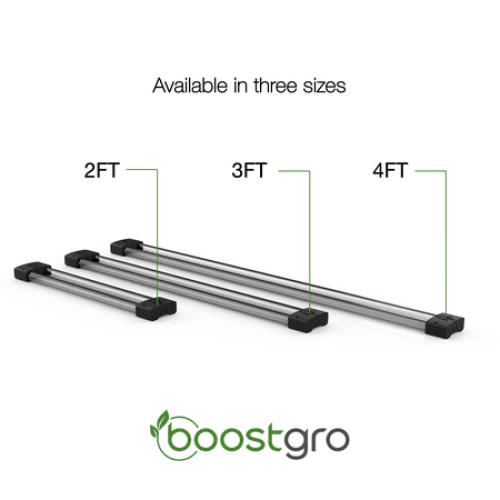 BoostGro 3FT LED Grow Light Full Spectrum with Enriched Red Light Linkable Design for Indoor Plants and Gardening (4-pack)