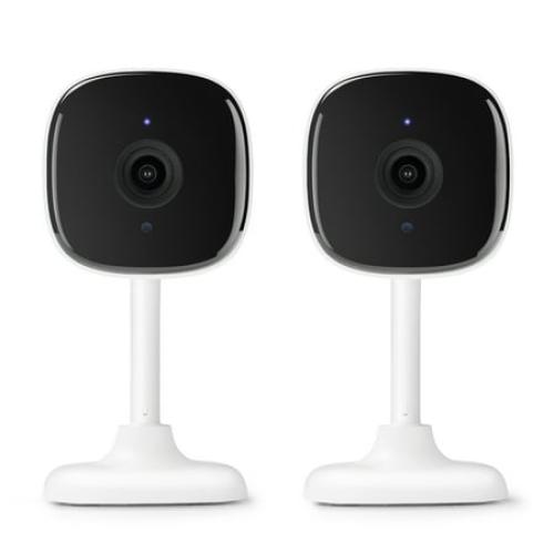 Merkury Smart 1080P Smart Indoor Security Camera with Voice Control - Requires 2.4 GHz Wi-Fi (2 pack), White
