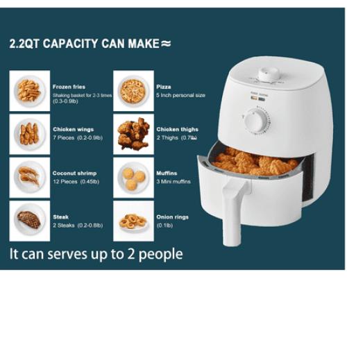 Mainstays 2.2 QT Air Fryer, Arctic White - Automatic Shutoff