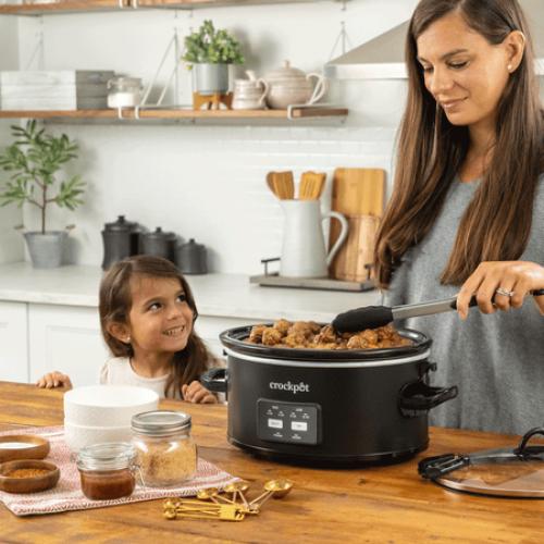 Crock-Pot® One-Touch Control 6-Quart Cook & Carry Slow Cooker, Matte Black