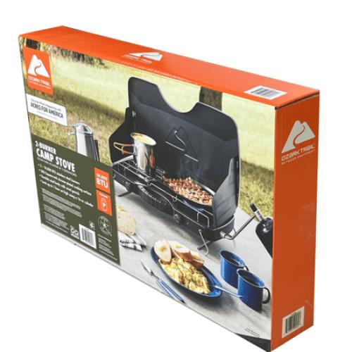 Ozark Trail 2-Burner Propane Gas Camping Stove, Black may have missing accessories