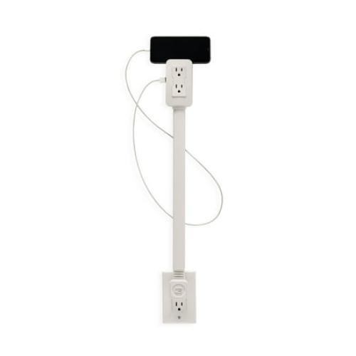 EZ Outlet Electrical Outlet Extender: Access Hard-to-Reach Outlets! For Use Behind Couches, Nightstands, Desks, etc. USB-A, USB-C, two AC outlets. Extends 22-34. Safety Certified!