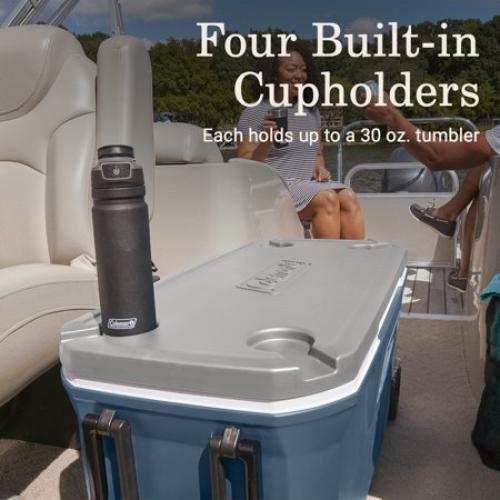 Coleman 316 Series 100QT Hard Chest Wheeled Cooler, Lakeside Blue