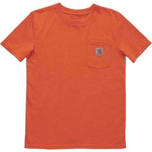 Carhartt Boys' Little Short-Sleeve Pocket T-Shirt Exotic Orange Heather 6