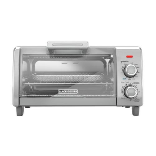 BLACK DECKER Crisp ‘N Bake Air Fry 4-Slice Toaster Oven, Silver & Black, TO1787SS