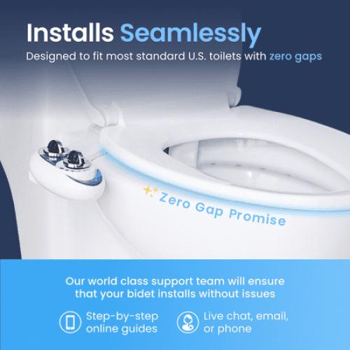 LUXE Bidet NEO 320 - Hot and Cold Water Bidet Attachment, Self-Cleaning, Rear and Feminine Wash White