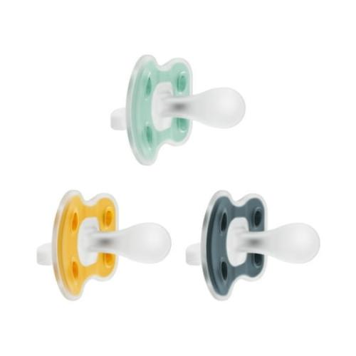 Dr. Brown's Advantage Lightweight One-Piece Silicone Baby Pacifier, Fully Symmetrical Soother, Neutral, 6-18m, BPA Free, 3 Pack