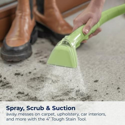 BISSELL® Little Green® Mini Portable Carpet and Upholstery Deep Cleaner with Tough Stain Tool, HydroRinse Tool, and 8 oz Little Green Formula, 4075