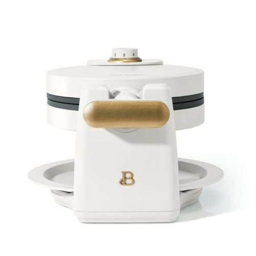 Beautiful Rotating Belgian Waffle Maker, White Icing by Drew Barrymore
