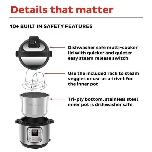 Instant Pot 3 qt. Duo Stainless Steel Electric Pressure Cooker, V5