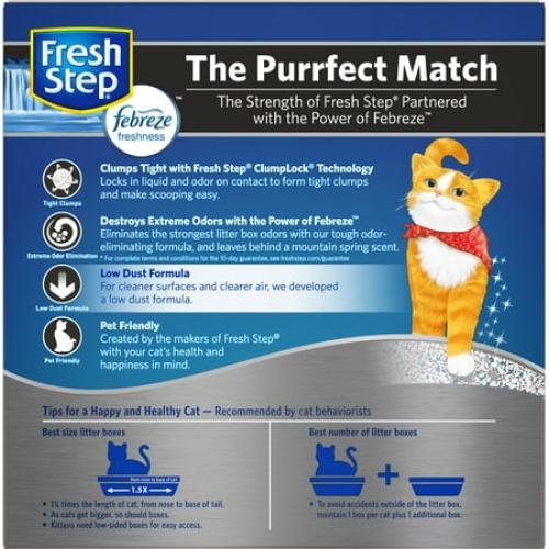 Fresh Step Extreme Scented Litter with the Power of Febreze, Clumping Cat Litter - Mountain Spring, 14 lbs