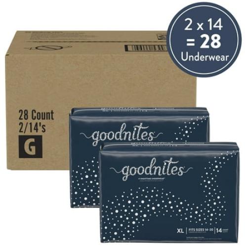 Goodnites Overnight Underwear for Boys, XL (95-140 lb.), 28 Ct