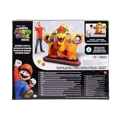 THE SUPER MARIO BROS. MOVIE Bowser Inflatable Sports Game for Kids, Indoor Games or Outdoor Games for Kids and Adults, Approximate Inflated Size 51 Inches L x 18 Inches W x 46 Inches H