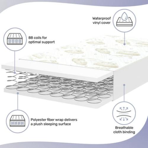 Dream on Me Twilight 5 80 Coil 2-In-1 Crib & Toddler Innerspring Mattress
