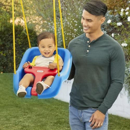 Little Tikes 2-in-1 Snug and Secure Swing, High Back Swing, Blue