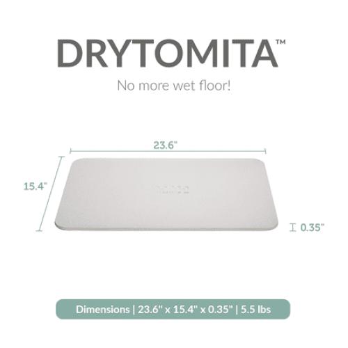 Momo Lifestyle Stone Bath Mat Drytomita 24 X 15 Linen Gray, Diatomaceous Earth, Non-Slip Super Absorbent Quick Drying Shower Mat Bathroom Accessory for Home Spa