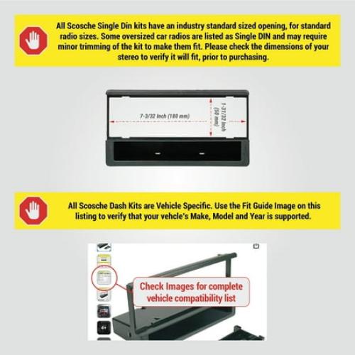 Scosche FD1423B Single DIN Dash Kit Compatible w/ Select 1995-11 Ford, Lincoln, Mazda & Mercury