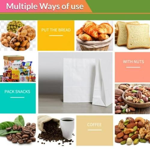 Concession Essentials 4lb White Paper Bags - Pack of 150ct. Eco-Friendly White Paper Lunch Bags. Great for Holiday Cookie Bags and Arts and Crafts.