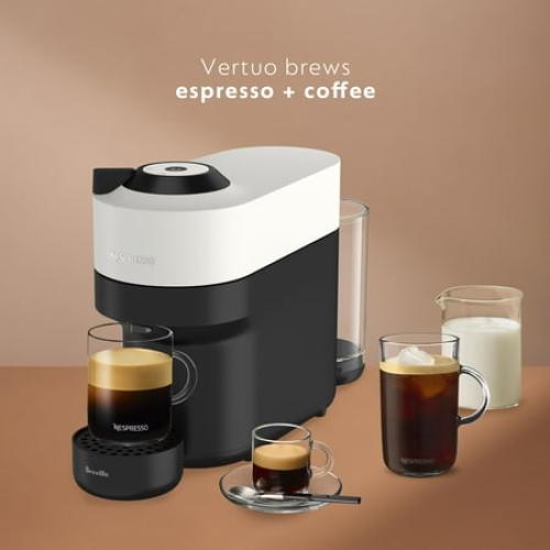 Nespresso Vertuo Pop White Single Serve Coffee and Espresso Maker by Breville