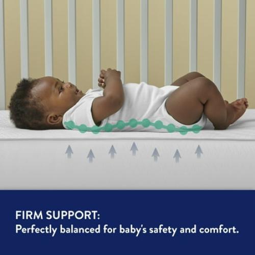 Kolcraft Pediatric 800 Extra Firm Ultra Deluxe Crib Mattress and Toddler Mattress, 80 Coil White