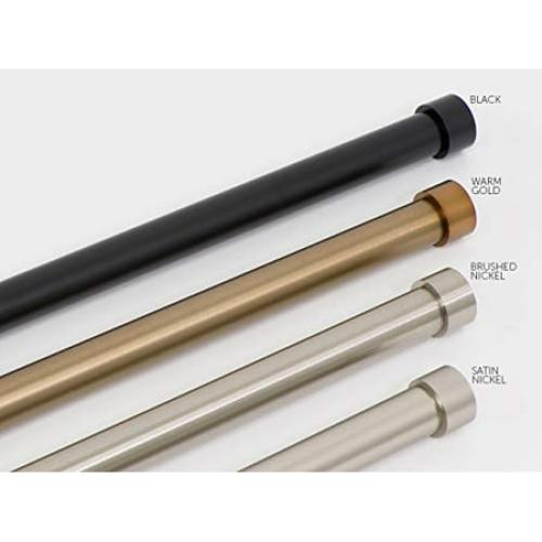 Ivilon Drapery Window Curtain Rod - End Cap Style Design 1 Inch Pole. 72 to 144 Inch Color Black