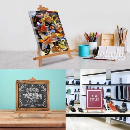U.S. Art Supply Topanga 31 Tabletop Wood Folding A-Frame Artist Studio Easel, Adjustable Beechwood Tripod Display Stand