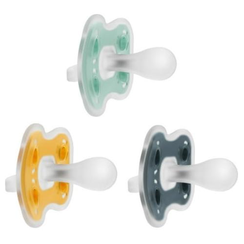 Dr. Brown's Advantage Lightweight One-Piece Silicone Baby Pacifier, Fully Symmetrical Soother, Neutral, 6-18m, BPA Free, 3 Pack