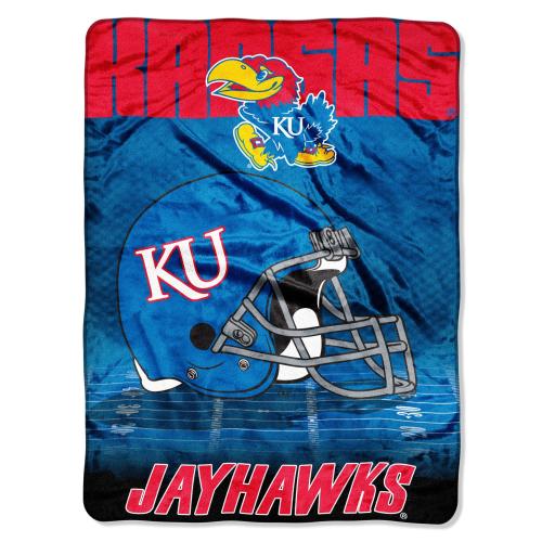 The Northwest Company NCAA Kansas Jayhawks Micro Raschel Throw Blanket 60 x 80 Overtime