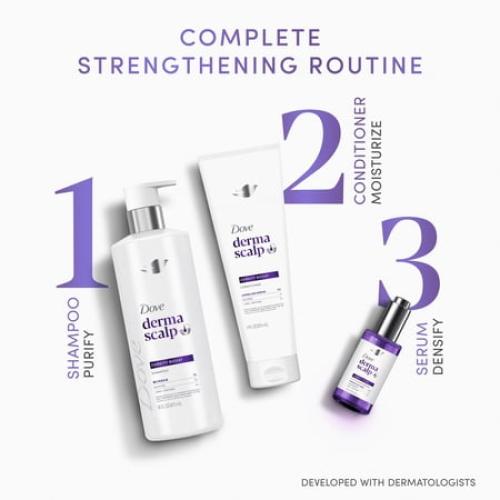 Dove Derma Scalp Density Boost Conditioner with Lamellar Serum, Glycerin and Zinc   Peptides for Hair Loss and Breakage, 9 fl oz 1 Count