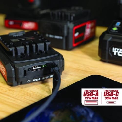 Hyper Tough 20-Volt Max Lithium-Ion 2.0Ah Battery Pack with USB-a and USB-c Ports