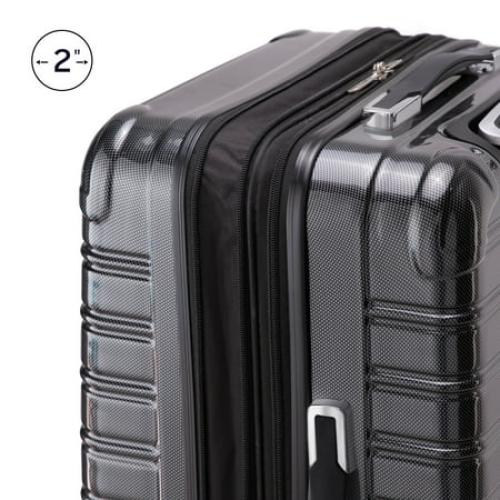 iFLY Hardside Fibertech Luggage 24 Checked Luggage, Black
