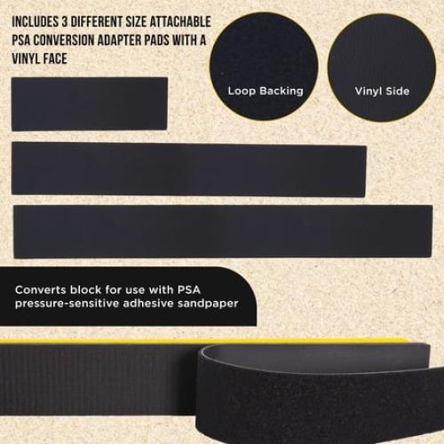 Dura-Gold Pro Series K-Block Sander Firm & Flex Hand Sanding Block Kit, 9, 16 and 24 with Hook & Loop Backing and PSA Sandpaper Conversion Adapter Pad, Automotive Marine Paint Prep Sand Woodworking
