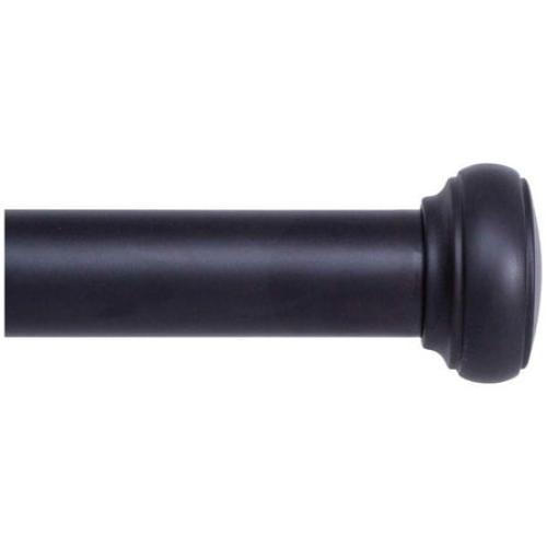 Kenney Weaver 1 Rust-Resistant Single Curtain Rod, 72-144, Black