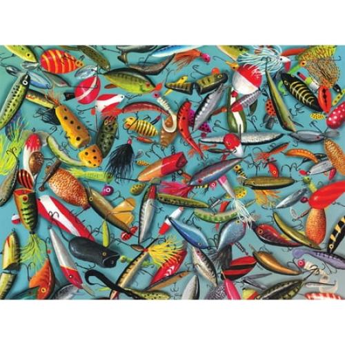 1000PC Fish hook Buffalo Games 1000-Piece a Luring Collage Interlocking Jigsaw Puzzle for Adults Ages 14