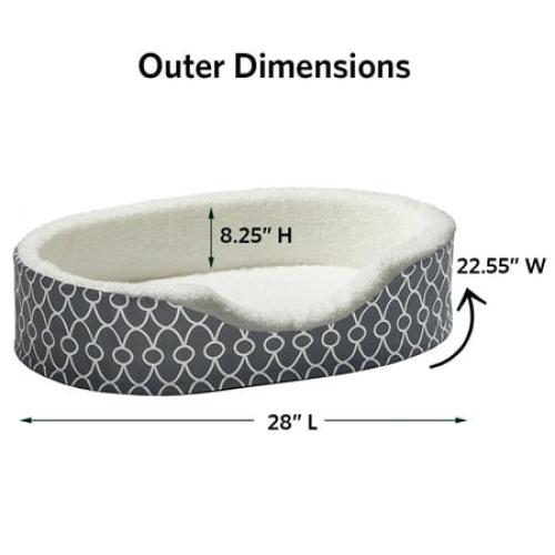 MIDWEST QT GRAY TFLN NEST PET BED 29IN