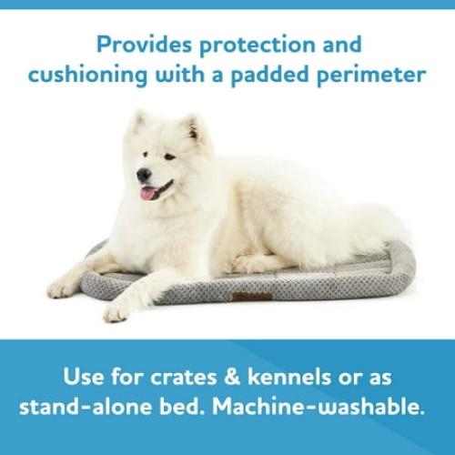 Vibrant Life Cozy Luxe Crate Mat Pet Bed, Gray, 36 Inches