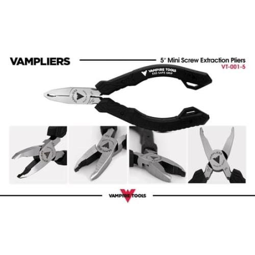 VAMPLIERS Mini Pliers 5 VT-001-5 Stripped Screw Removal Tool, ESD Safe Mini Pliers, Hand Tools for Electronics Repair