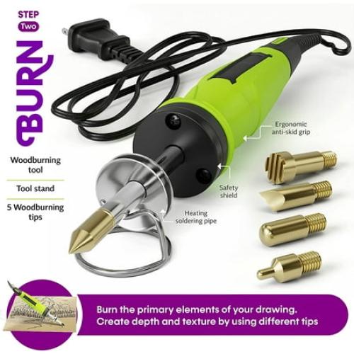 Beginners Wood Burning Kit for Kids and Teenage Boys & Girls - Cool Gifts for Boy or Girl Craft Projects. Best Gift Idea for Older Children. Teen Woodburning DIY Hobby Kits. Art Crafts Activities Toys