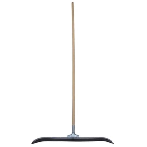 MARSHALLTOWN Asphalt Squeegee, 24 Inch Neoprene Curved Blade, 60 Inch Wood Handle, Spread Sealer Over Asphalt, Reversible, RED700247