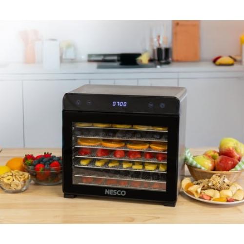 NESCO 8-Tray Stainless Steel Food Dehydrator, 650W Professional Food Dehumidifier with Glass Window for Beef Jerky, Herbs, and Dog Treats