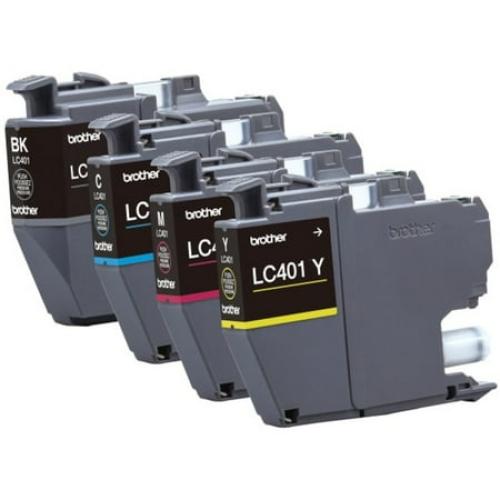3 PACK Brother LC401 Black/Cyan/Magenta/Yellow Standard Yield Ink Cartridges (LC4014PKS)