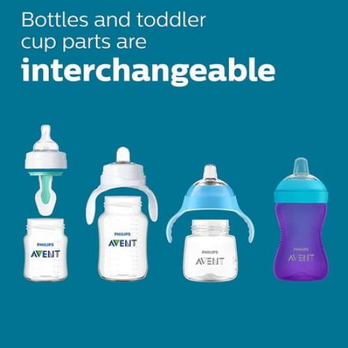 Philips AVENT Anti-Colic Baby Bottles with AirFree Vent, 4oz, 4pk, Clear, SCY701/04