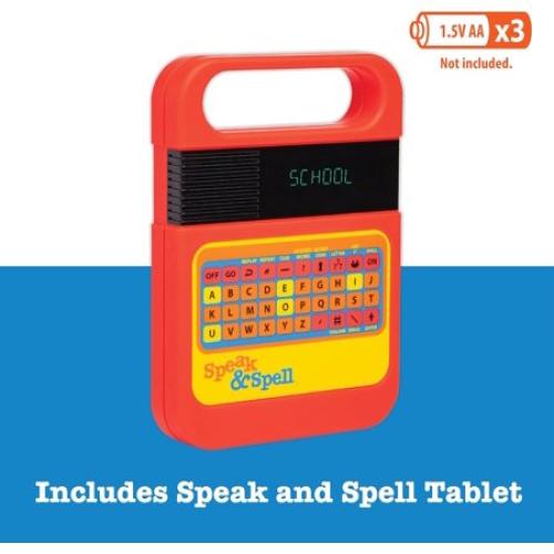 Playmonster Speak & Spell Electronic Game - Educational Learning Toy, Spelling Games, 80s Retro Handheld Arcade, Autism Toys, Activity for Boys, Girls, Toddler, Ages 7