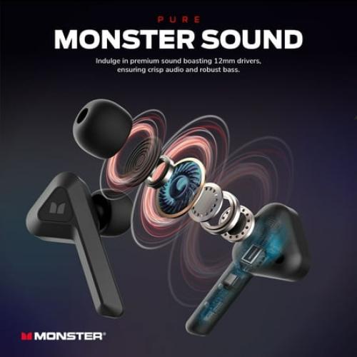 WHITE Monster DNA Go Wireless Earbuds, Bluetooth with aptX Audio, IPX5, Water Resistant, 15-Min Charge, Long Battery with Charging Case