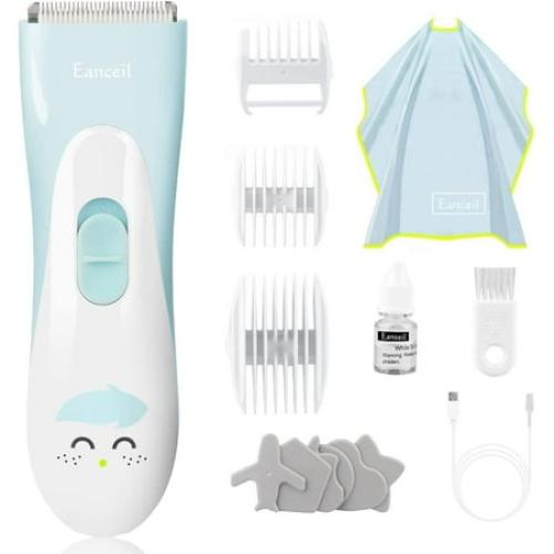Baby Hair Clippers, Ceramic Blade Electric Kids Hair Trimmer, Ultra-Quiet Cordless Rechargeable Waterproof Haircut Kit for Kids & Adult