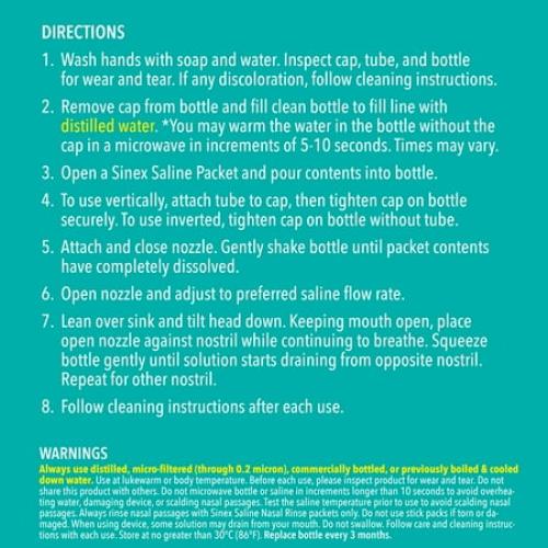 30Pack Vicks Sinex Saline Nasal Rinse   Packets, Nasal Decongestant for Sinus Relief, 30 Count