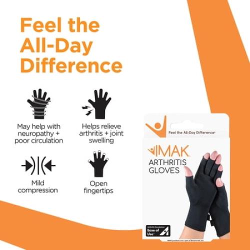 Brownmed IMAK Compression Arthritis Gloves - Medium - Black