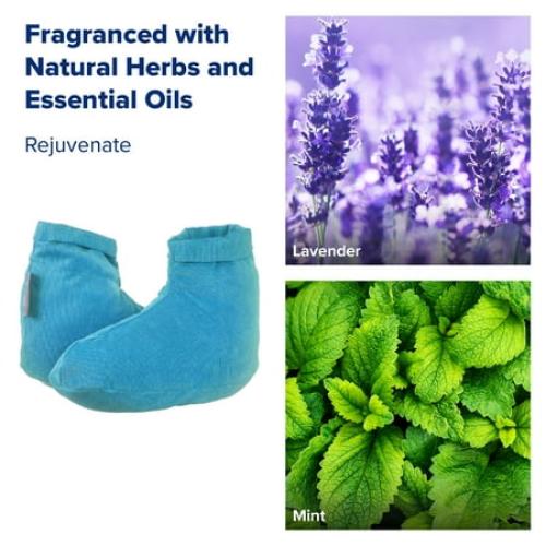 Bed Buddy Foot Warmers with Aromatherapy, Heated Slippers for Adults, Lavender & Mint Scent, Blue, 1 Count